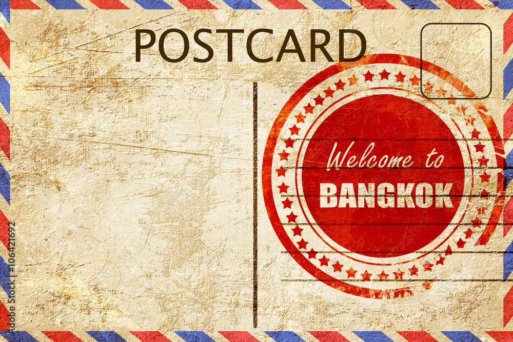 Vintage postcard Welcome to bangkok