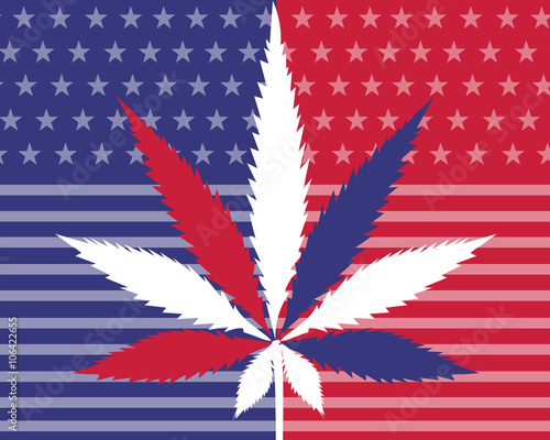 US Flag Cannabis Leaf, Cannabis Patriot, Red White and Blue Cannabis Leaf, Legalize Pot