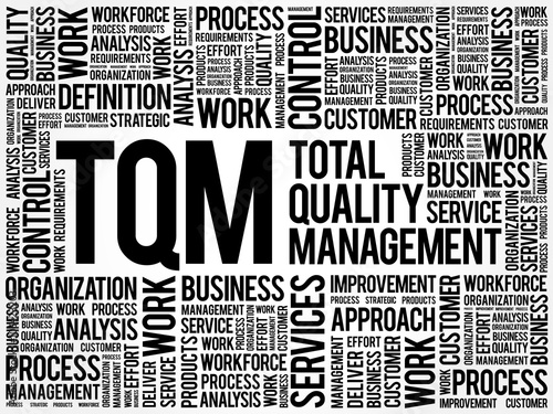 TQM - Total Quality Management word cloud, business concept background