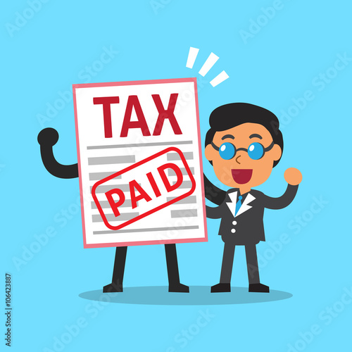 Cartoon businessman paid tax