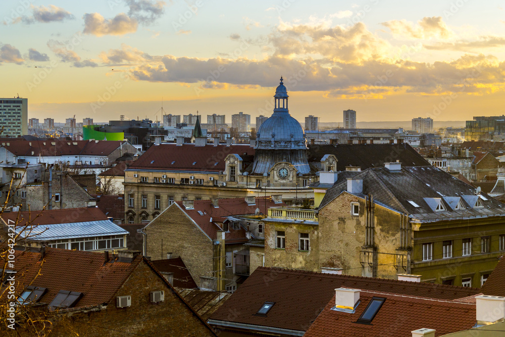 Skyline of a city of Zagreb