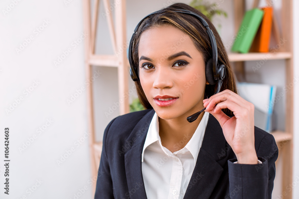 Nice photo of business woman in office Nice photo of business woman in office