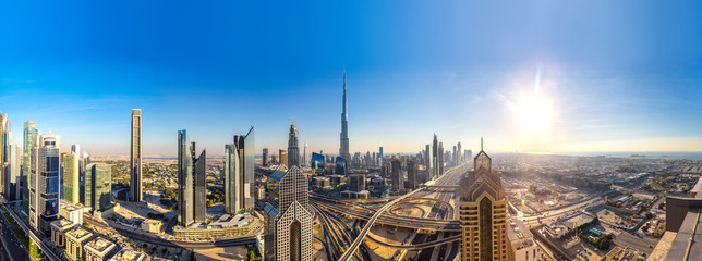 Crédence de cuisine Burj Khalifa Vue aérienne de la ville de Dubaï  © Sergii Figurnyi