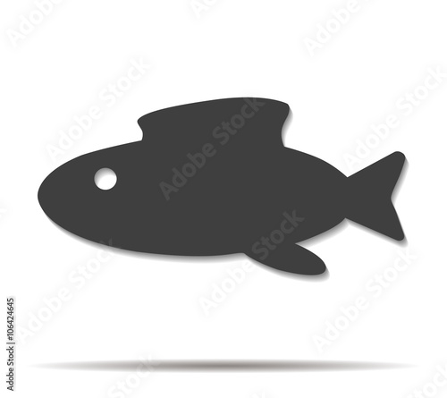 abstract fish double shadow icon vector
