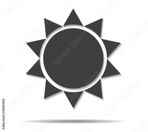 abstract sun double shadow icon vector