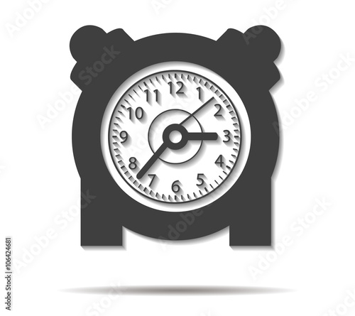 alarm clock double shadow icon vector