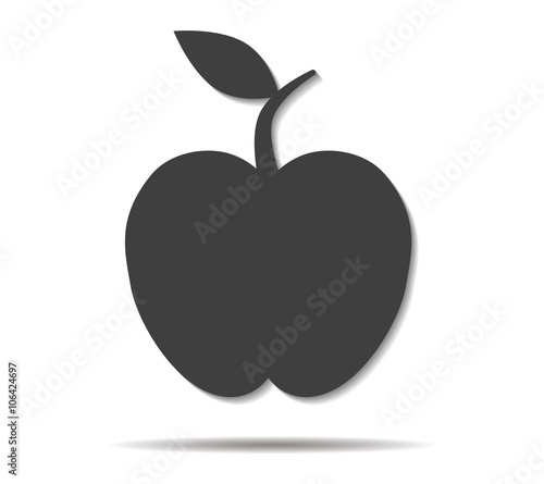 apple double shadow icon vector