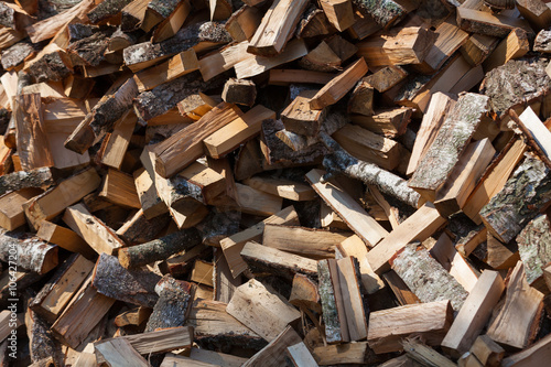 Pile of firewood in the country