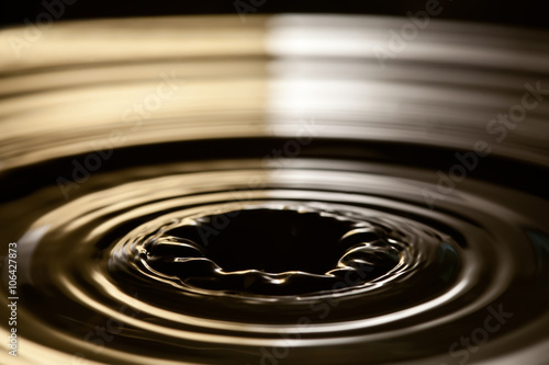 Water funnel. Abstract water object with waves and rings. Creative liquid design. Soft focus