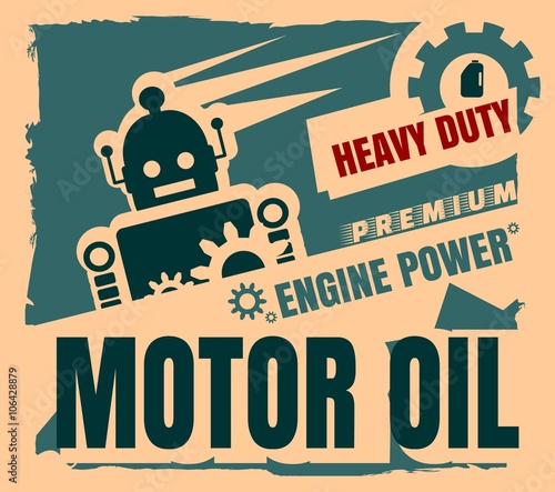 Vintage Label Design Template. Motor oil