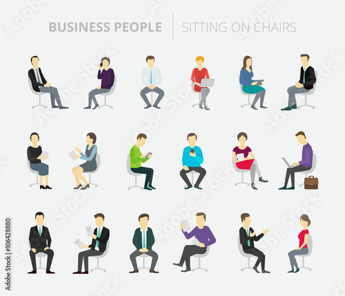 People set work sitting on chairs