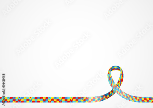 Autism Awareness Ribbon Background