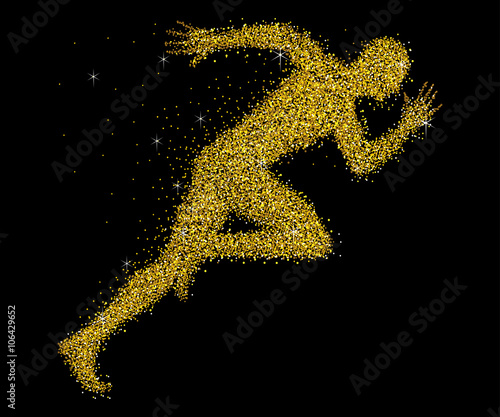 A sprinter made from gold dust