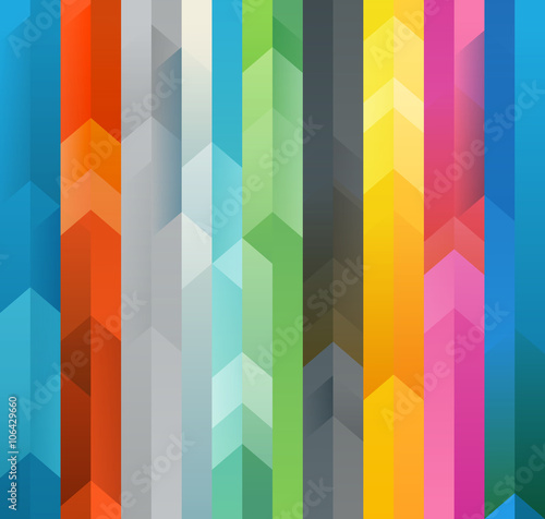 Abstract vector background of different color arrows. Design con