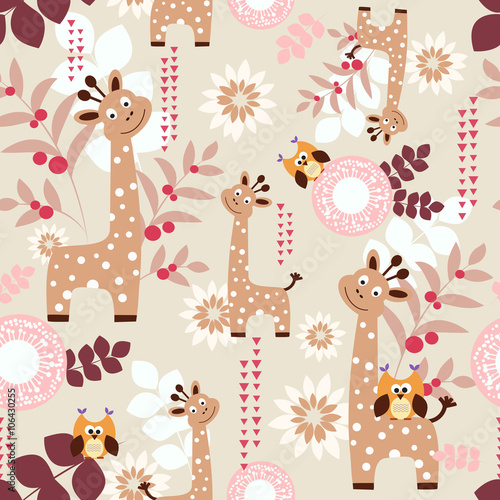 Canvas Print Cute giraffes