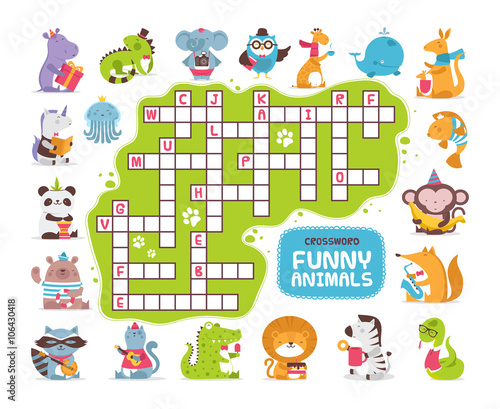 crossword with animals for kids