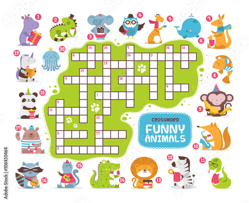 crossword with animals for kids