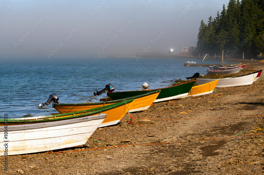 Fototapeta premium Dories at Dark Harbour