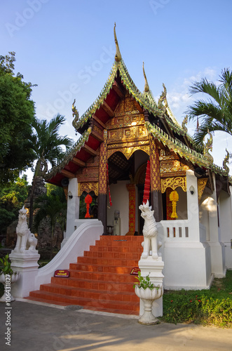 Small Buddhist temple in old city of Chiang Mai, Thailand