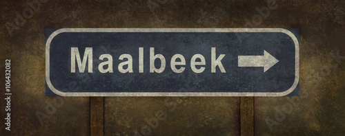 Maalbeek (Brussels) roadside sign illustration with arrow
