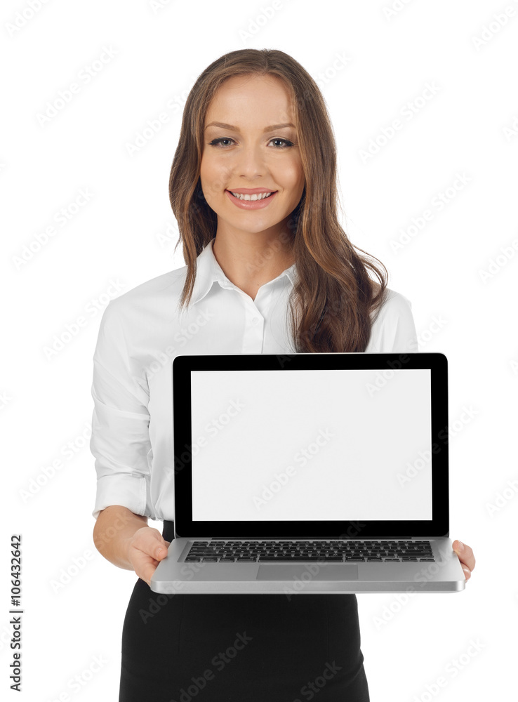 Showing a laptop screen Showing a laptop screen