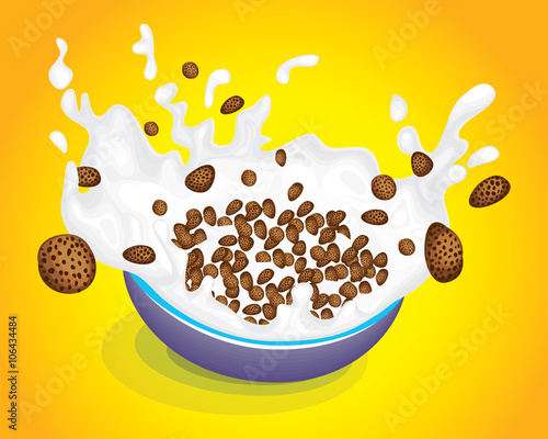 Cereal Bowl with Splash Milk