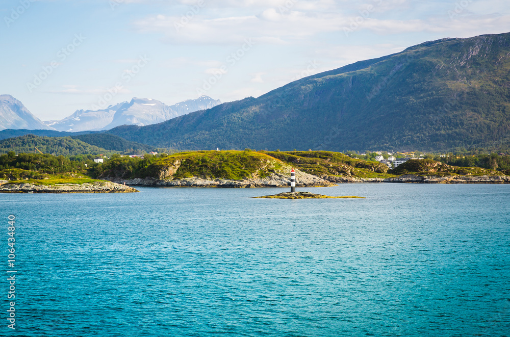 beautiful fjord in Norway near Alesund