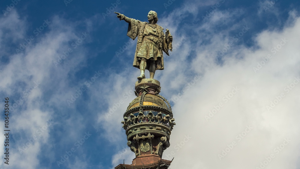 Top of the Columbus Monument timelapse hyperlapse Mirador de Colom in Barcelona, Catalonia, Spain. Top of the Columbus Monument timelapse hyperlapse Mirador de Colom in Barcelona, Catalonia, Spain.