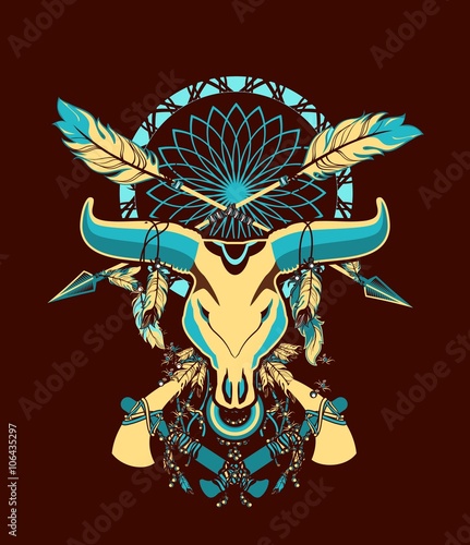 bull skull tattoo