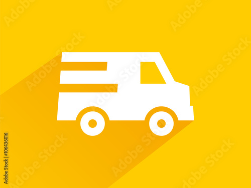yellow icon free quick delivery with long shadows