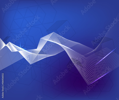 abstract vector illustration of glowing lines