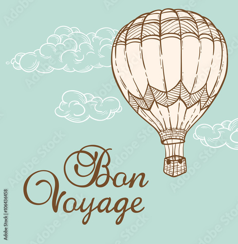 Vintage background with air balloon