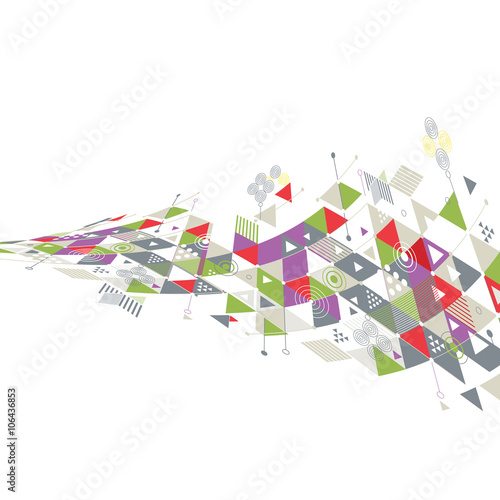 abstract creative geometrical with mix geometric decoration on perspective view, vector illustration
