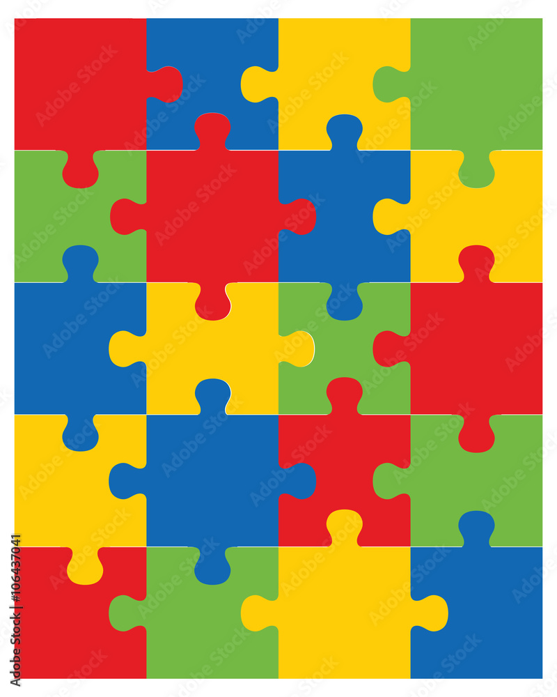 illustration of colorful shiny puzzle, separate parts illustration of colorful shiny puzzle, separate parts