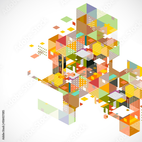 Abstract futuristic and creative mix geometric background, vector illustration