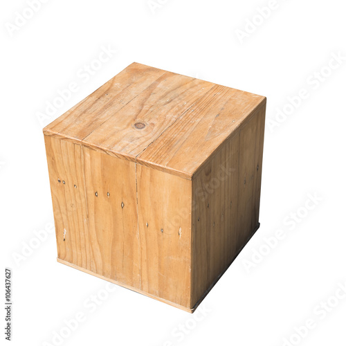 wooden box isolated dicut with clipping path