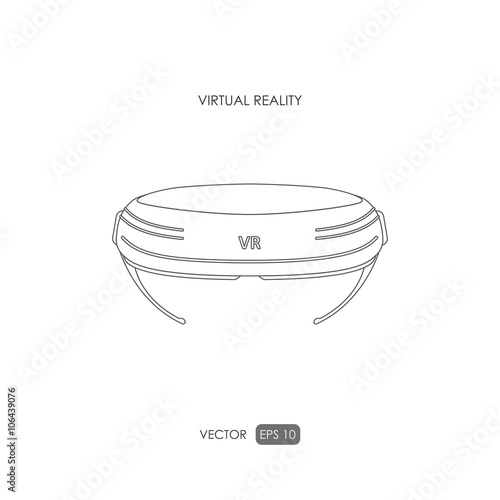 Virtual reality helmet on white background. Computer accessories
