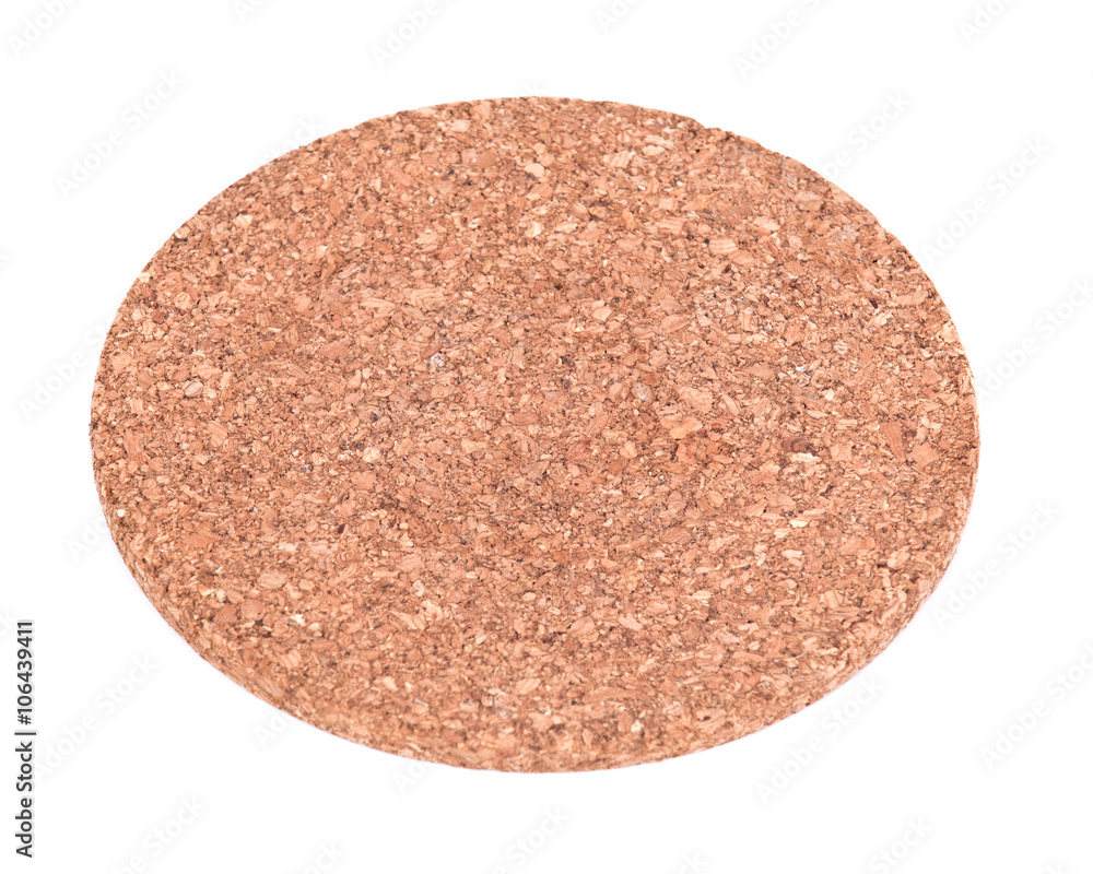 Round cork board separated on white background Round cork board separated on white background