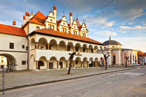 Old town hall in the main square of medieval town of Levoca in eastern Slovakia. photo
