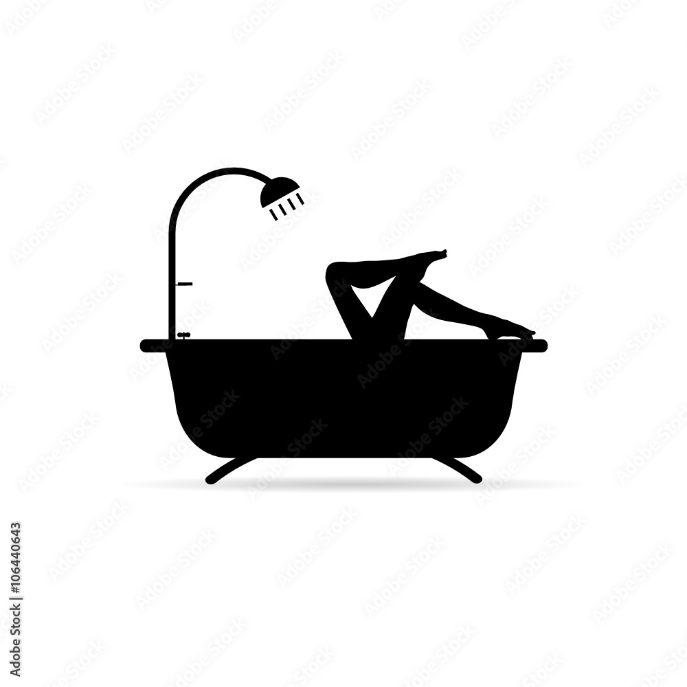 girl long legs illustration in bathtube girl long legs illustration in bathtube