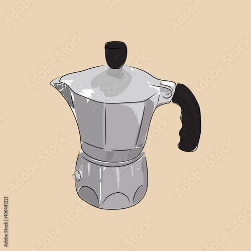 Coffee maker geyser, vector illustration