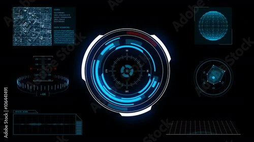 HUD futuristic High Tech alpha channel  Display Scanner