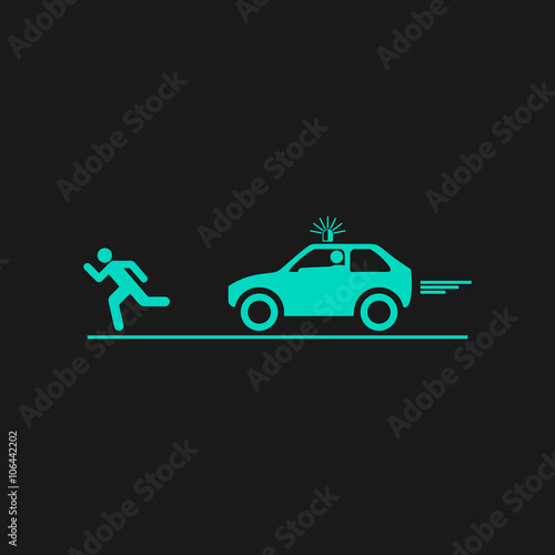 robber and police car