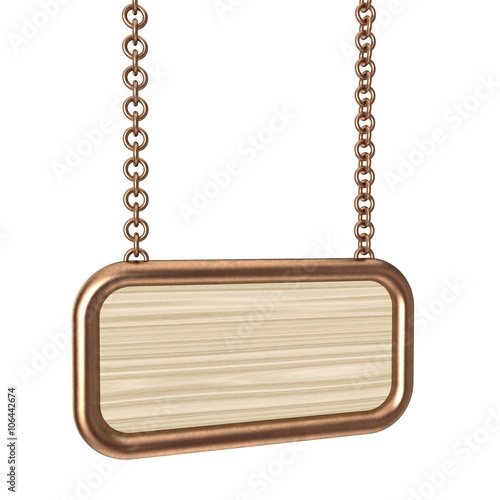 Blank wooden signboard with...