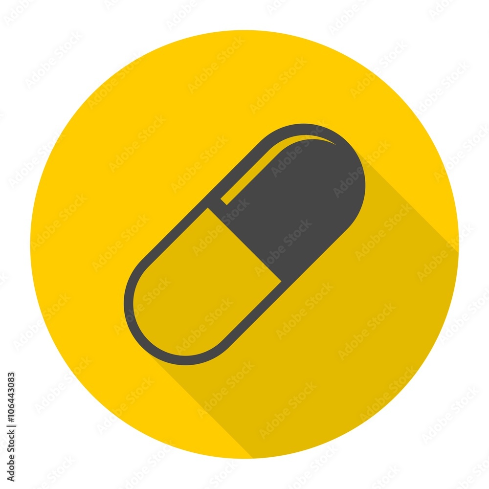 Pills icon with long shadow Pills icon with long shadow