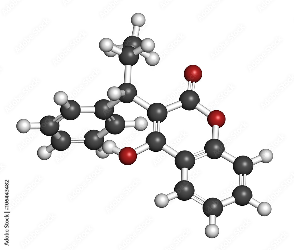 Phenprocoumon anticoagulant drug molecule (vitamin K antagonist) Stock
