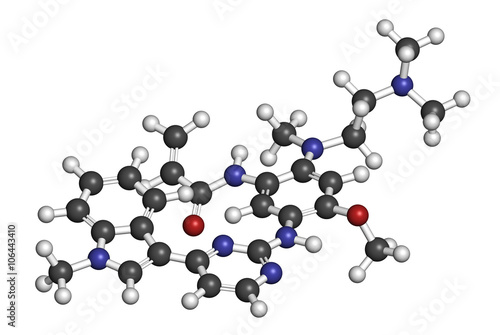 Osimertinib cancer drug molecule. 3D rendering. photo