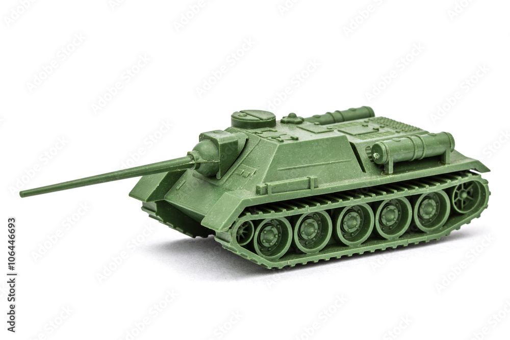 The toy tank, isolate on white background The toy tank, isolate on white background