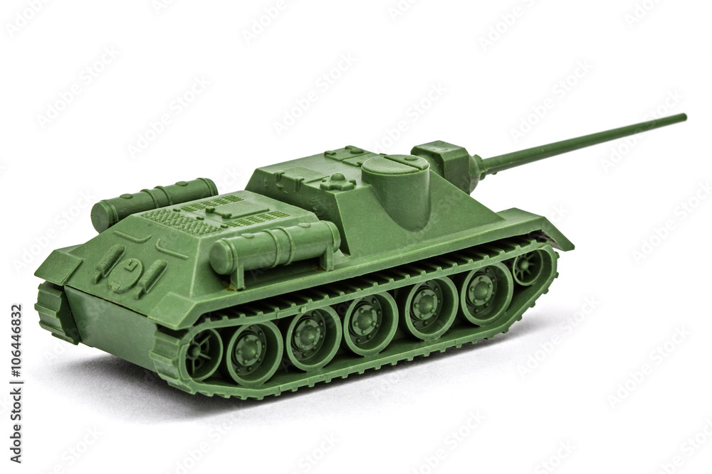 The toy tank, isolate on white background The toy tank, isolate on white background