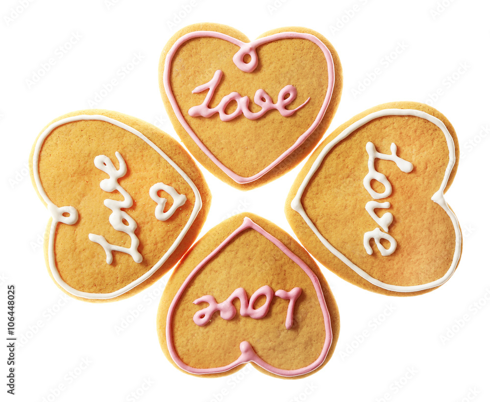 Valentine heart cookies isolated on white Valentine heart cookies isolated on white
